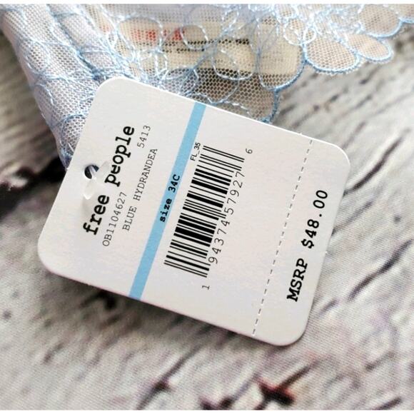 Free People Lucia Underwire Light Blue Bra 34C - Picture 5 of 9